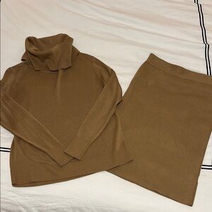 Banana Republic Camel Cowl Neck Sweater Set